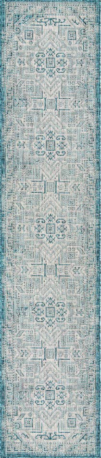 Detail image of 2' 7 x 12' Easy-Clean Aztec Indoor / Outdoor Runner Rug