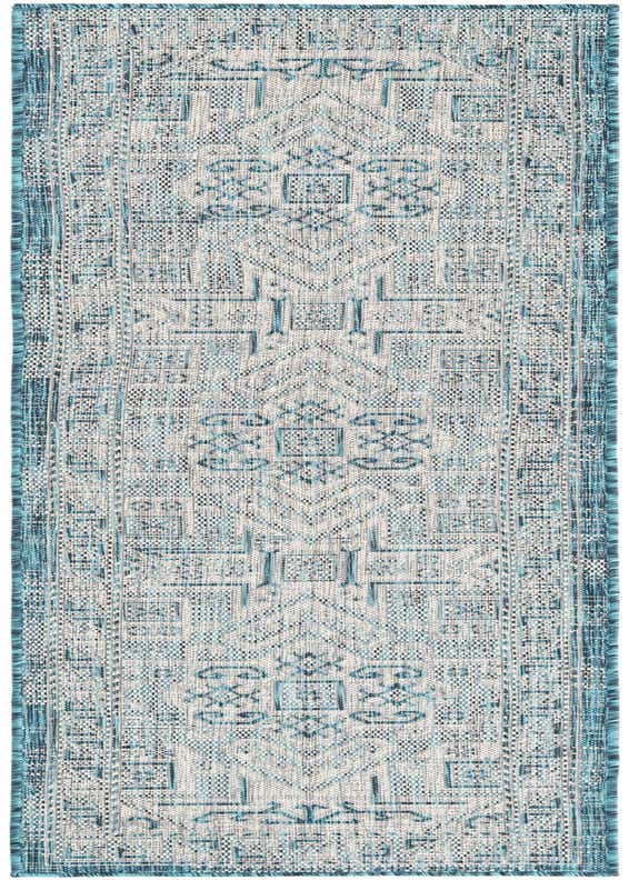 2' x 8' Easy-Clean Aztec Indoor / Outdoor Runner Rug