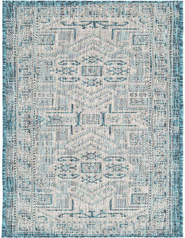 2' x 6' Easy-Clean Aztec Indoor / Outdoor Runner Rug