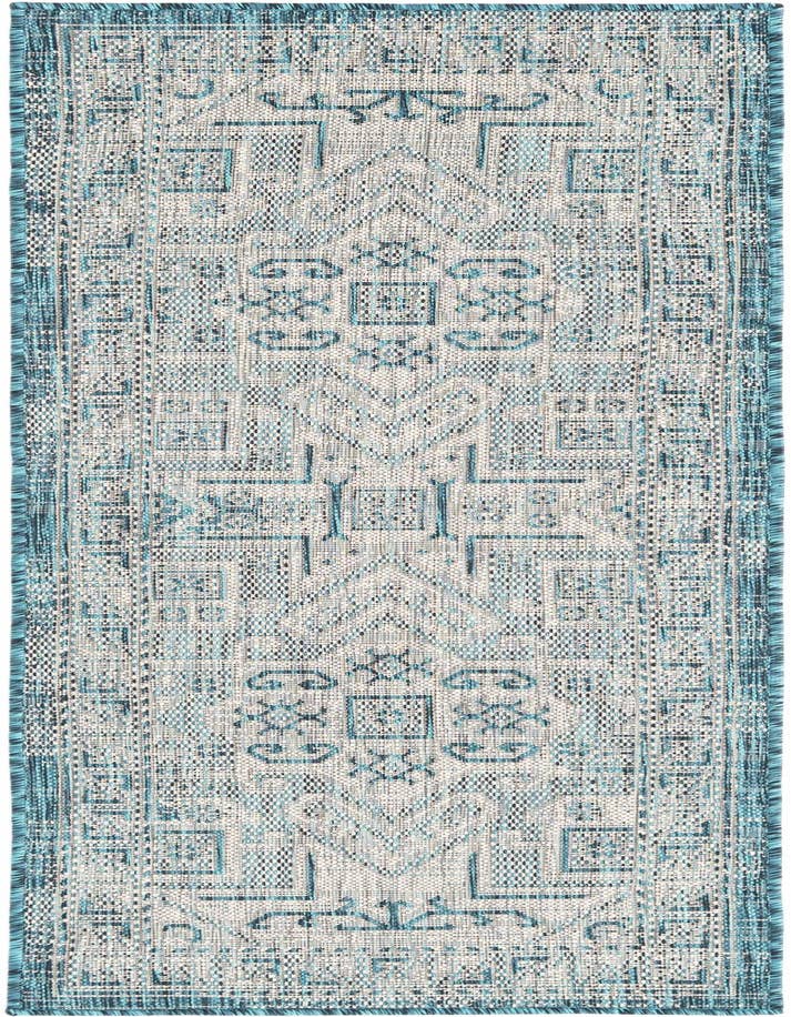 Detail image of 2' x 6' Easy-Clean Aztec Indoor / Outdoor Runner Rug