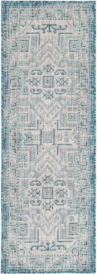 Detail image of 2' x 6' Easy-Clean Aztec Indoor / Outdoor Runner Rug