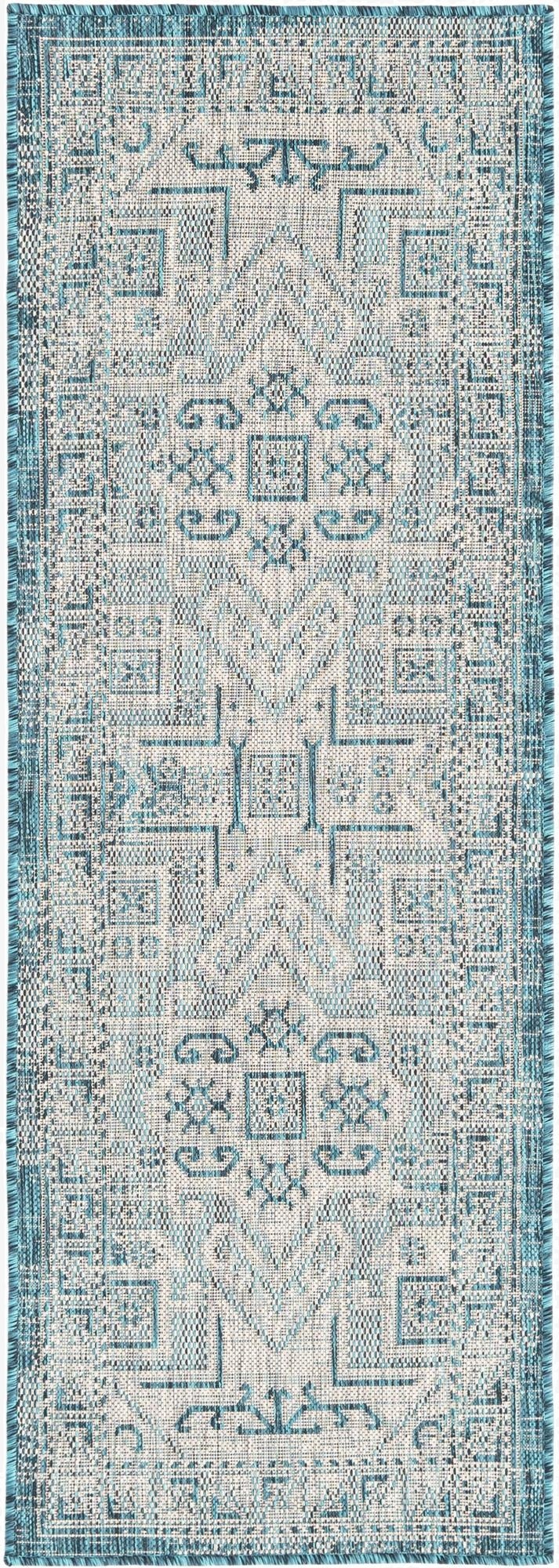 2' x 6'  Washable Aztec Indoor / Outdoor Runner Rug