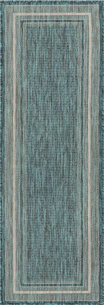 2' x 6' Easy-Clean Border Indoor / Outdoor Runner Rug
