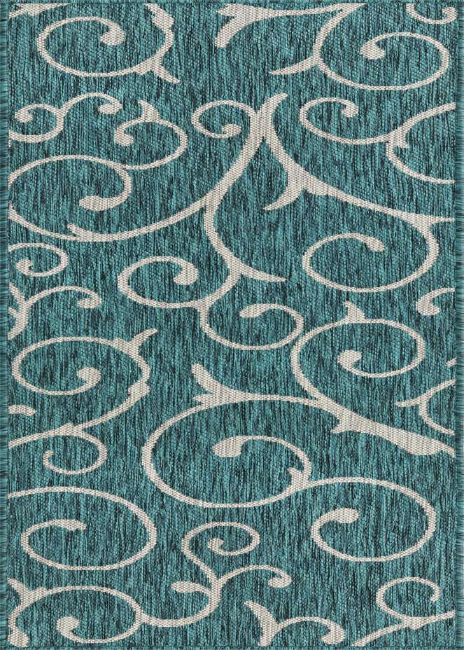 2' x 6' Easy-Clean Botanical Indoor / Outdoor Runner Rug