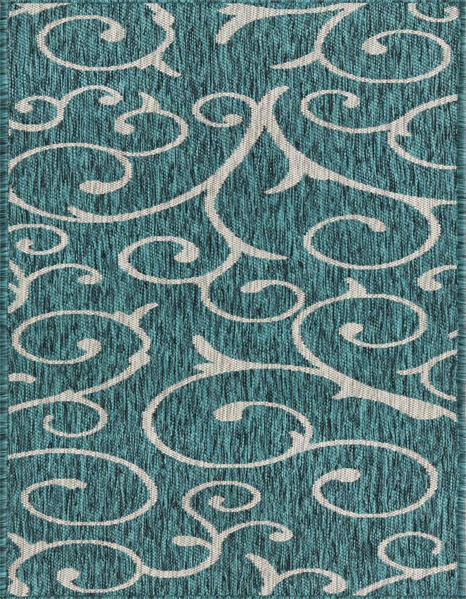 Detail image of 2' x 6' Easy-Clean Botanical Indoor / Outdoor Runner Rug