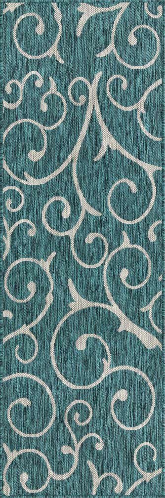 2' x 6' Easy-Clean Botanical Indoor / Outdoor Runner Rug