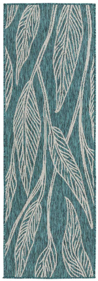 Detail image of 2' x 6' Easy-Clean Botanical Indoor / Outdoor Runner Rug