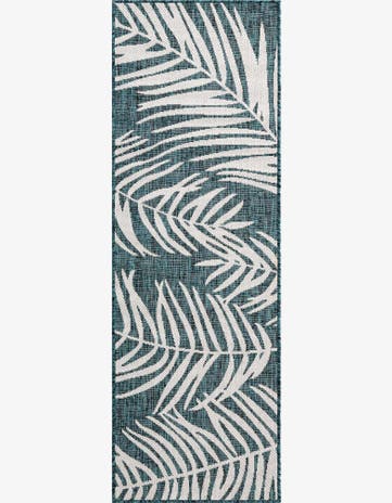 2' x 6' Easy-Clean Botanical Indoor / Outdoor Runner Rug
