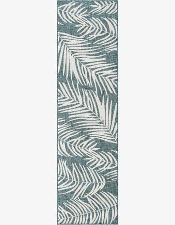 2' 7 x 10' Easy-Clean Botanical Indoor / Outdoor Runner Rug