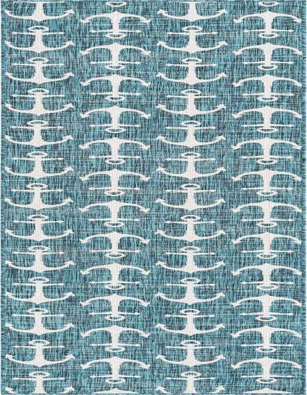 2' 7 x 12' Easy-Clean Coastal Indoor / Outdoor Runner Rug