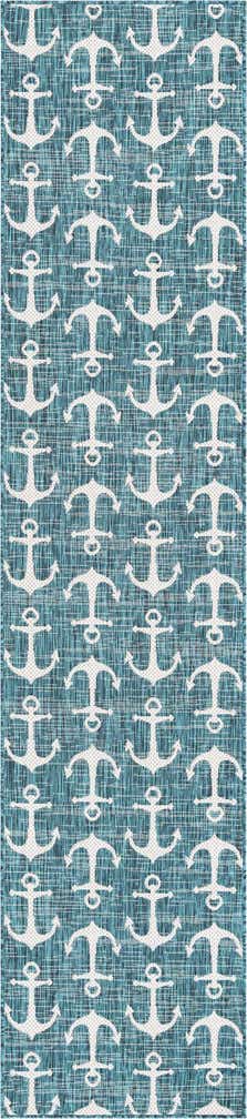 2' 7 x 12' Easy-Clean Coastal Indoor / Outdoor Runner Rug