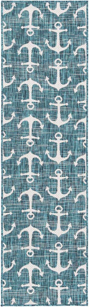 2' x 8' Easy-Clean Coastal Indoor / Outdoor Runner Rug