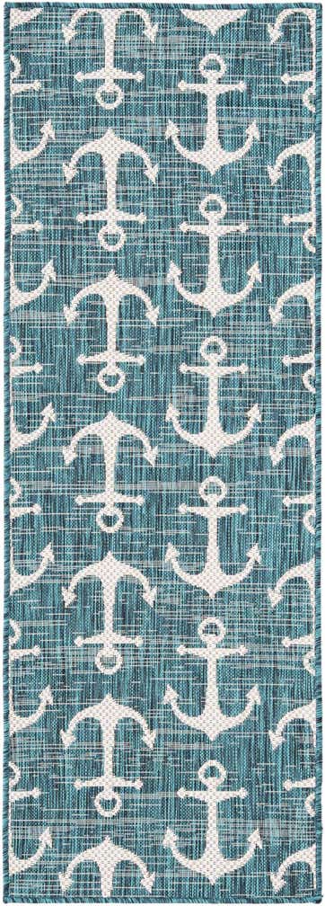 2' x 6' Easy-Clean Coastal Indoor / Outdoor Runner Rug