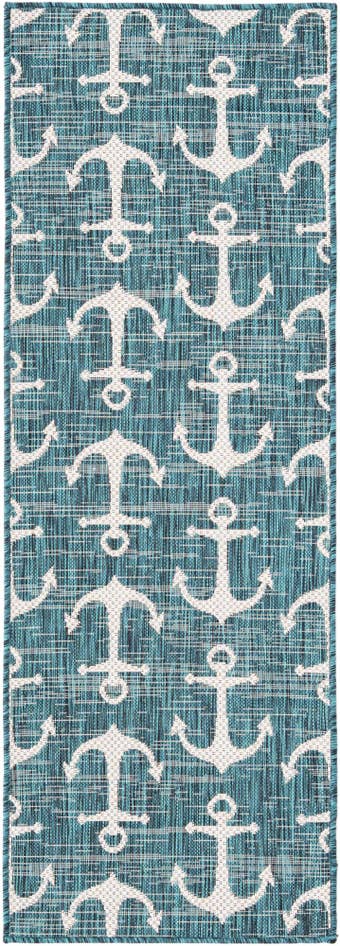 Detail image of 2' x 6' Easy-Clean Coastal Indoor / Outdoor Runner Rug