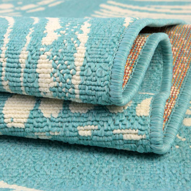 Detail image of 2' x 6' Easy-Clean Coastal Indoor / Outdoor Runner Rug