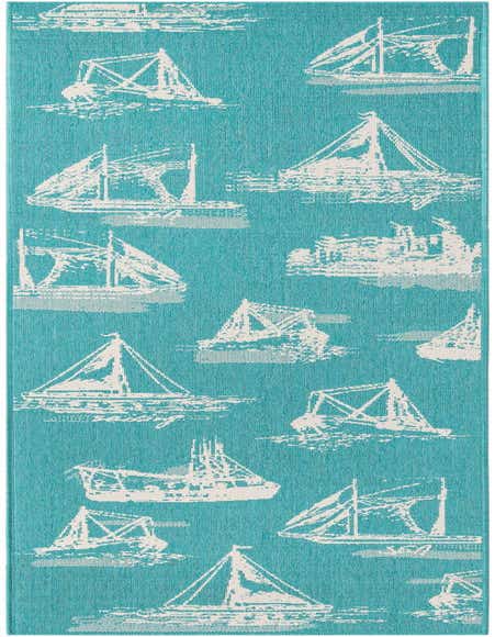2' 7 x 12' Easy-Clean Coastal Indoor / Outdoor Runner Rug