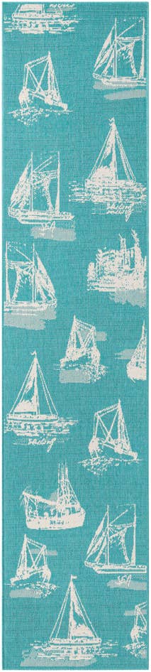 Detail image of 2' 7 x 12' Easy-Clean Coastal Indoor / Outdoor Runner Rug