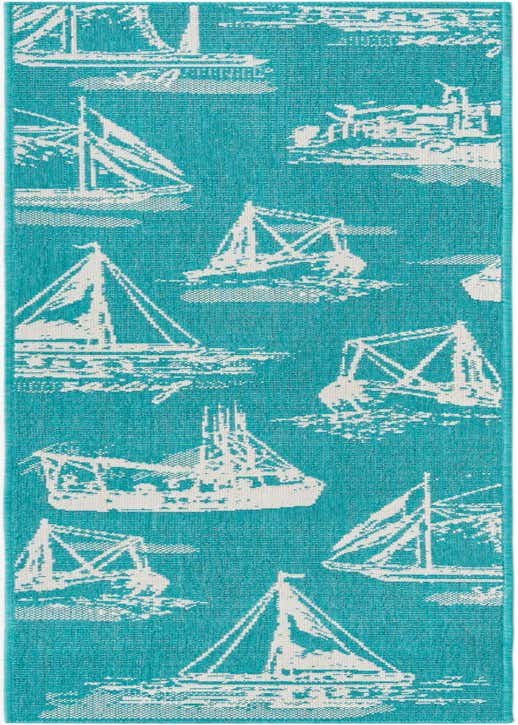 2' x 8' Easy-Clean Coastal Indoor / Outdoor Runner Rug