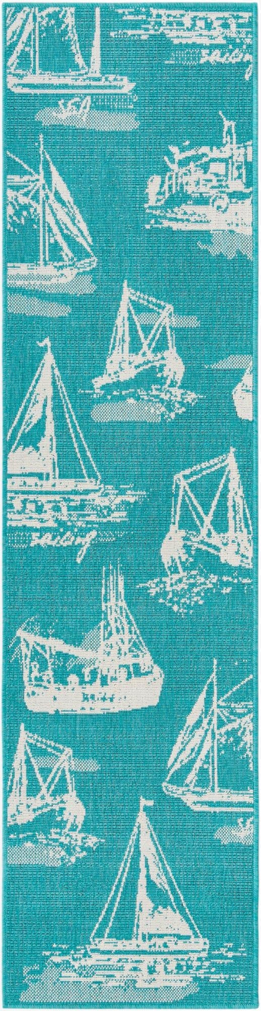 60cm x 245cm  Washable Coastal Indoor / Outdoor Runner Rug