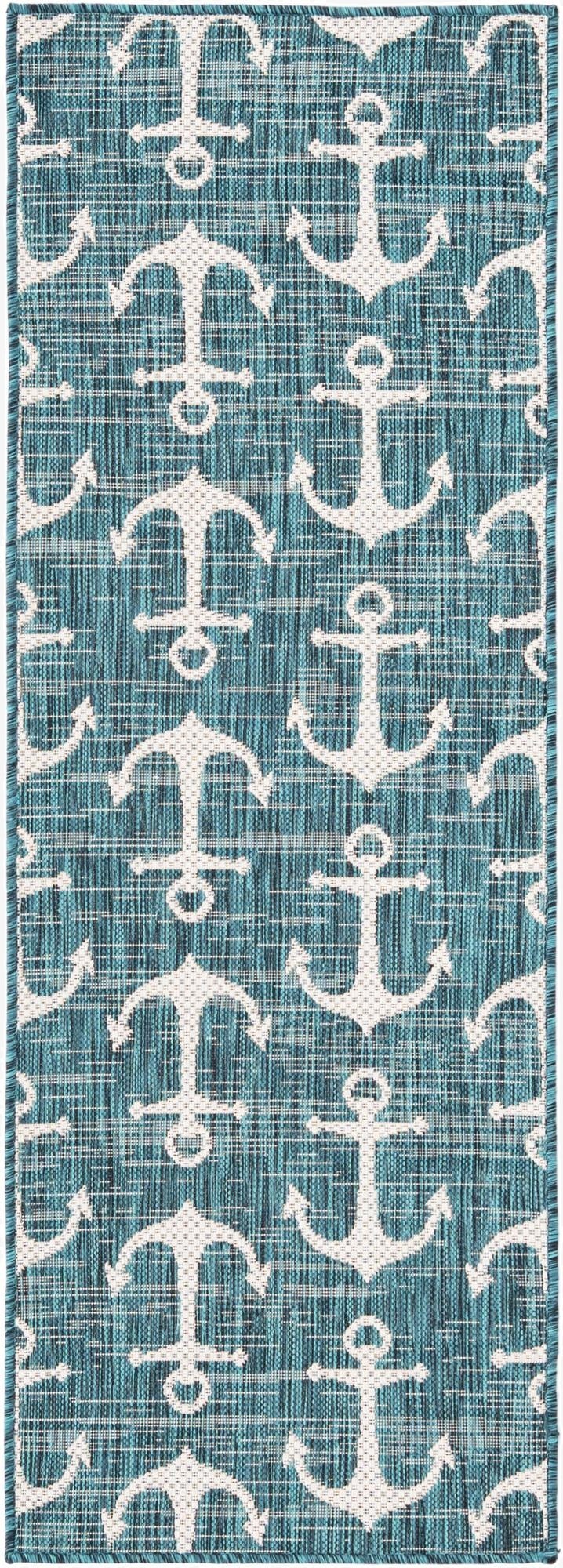 62cm x 185cm  Washable Coastal Indoor / Outdoor Runner Rug