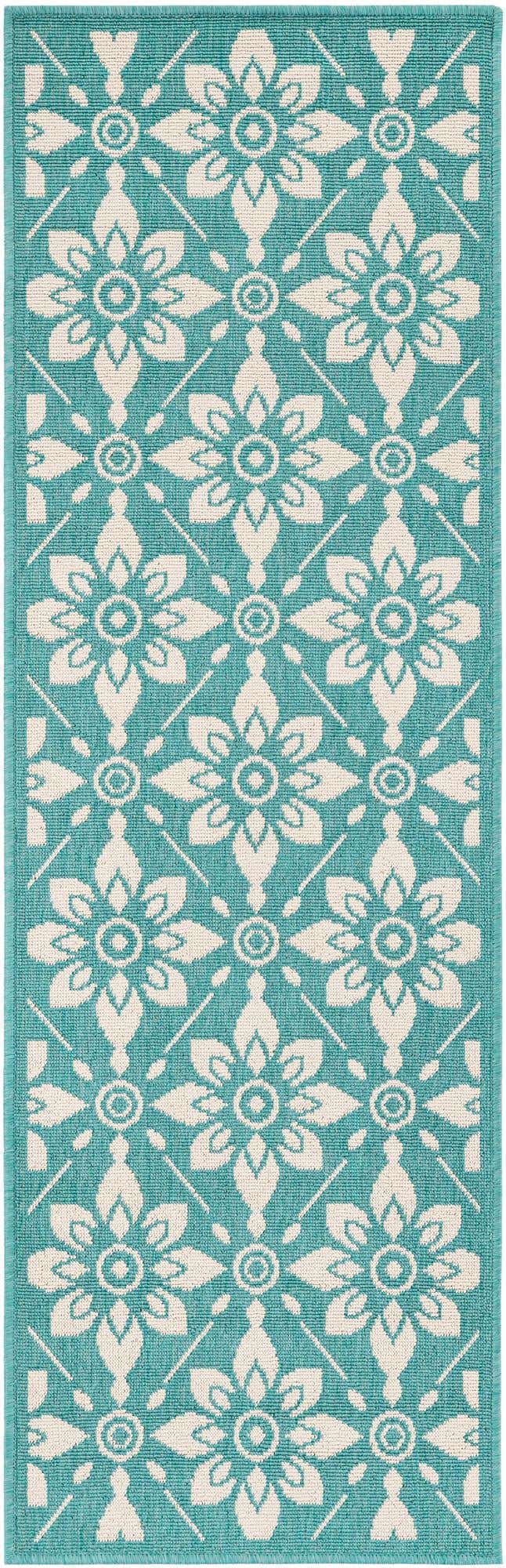 2' x 6' Easy-Clean Lattice Indoor / Outdoor Runner Rug