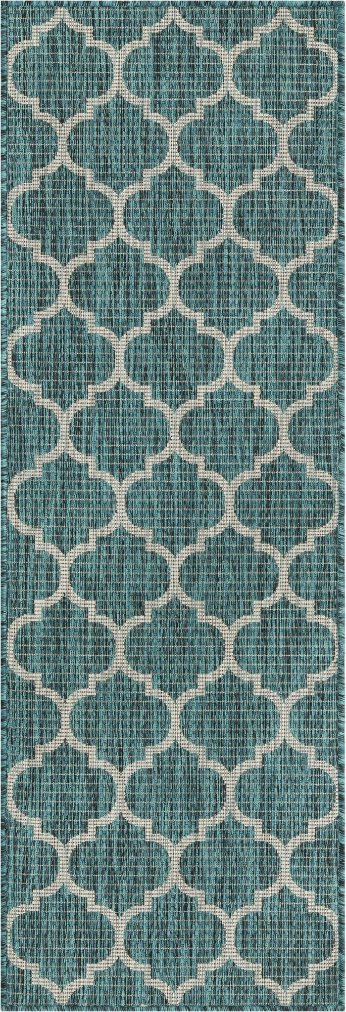2' x 6' Washable Lattice Indoor / Outdoor Runner Rug