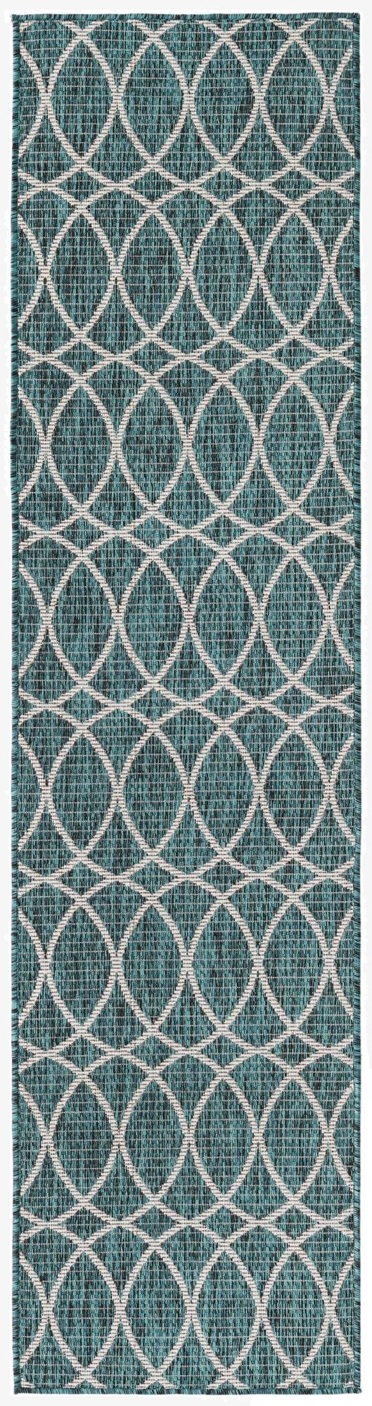 2' x 7' 10 Washable Lattice Indoor / Outdoor Runner Rug