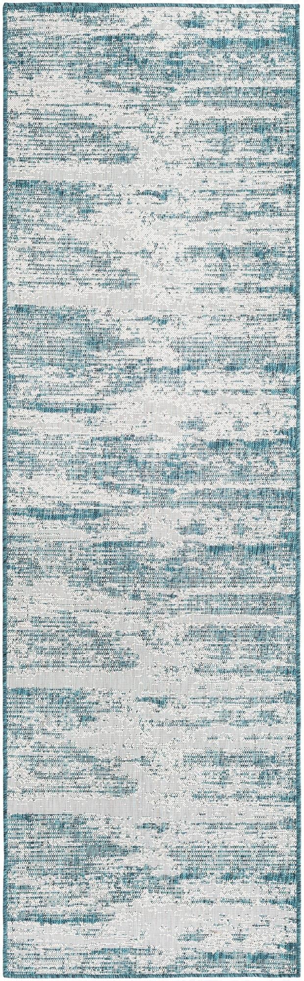 2' 7 x 10'  Washable Modern Indoor / Outdoor Runner Rug