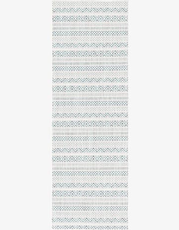 Teal Easy-Clean Ribbon Indoor / Outdoor Runner Rug