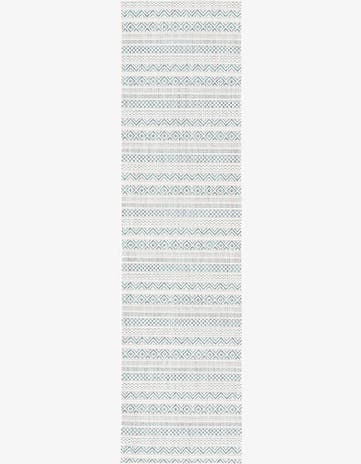 Teal Easy-Clean Ribbon Indoor / Outdoor Runner Rug