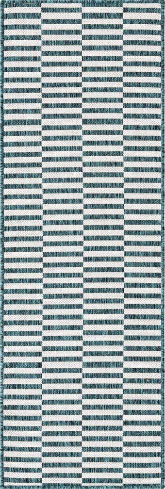 2' x 6' Easy-Clean Striped Indoor / Outdoor Runner Rug