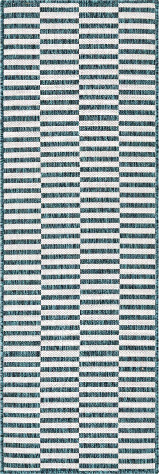 Detail image of 2' x 6' Easy-Clean Striped Indoor / Outdoor Runner Rug