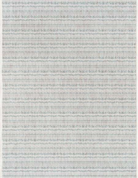 2' 7 x 12' Easy-Clean Striped Indoor / Outdoor Runner Rug