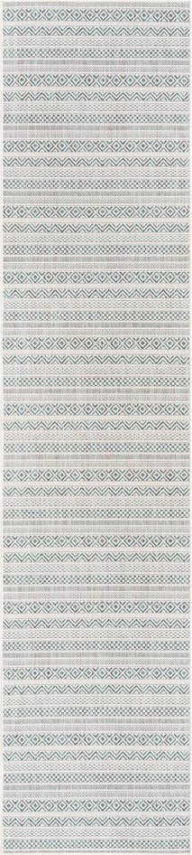 Detail image of 2' 7 x 12' Easy-Clean Striped Indoor / Outdoor Runner Rug