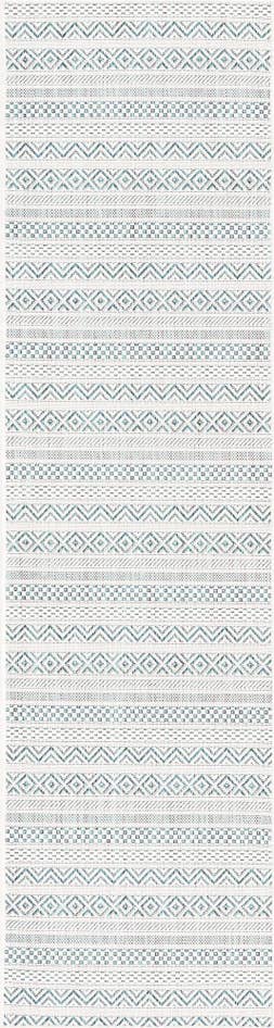 Detail image of 2' x 8' Easy-Clean Striped Indoor / Outdoor Runner Rug