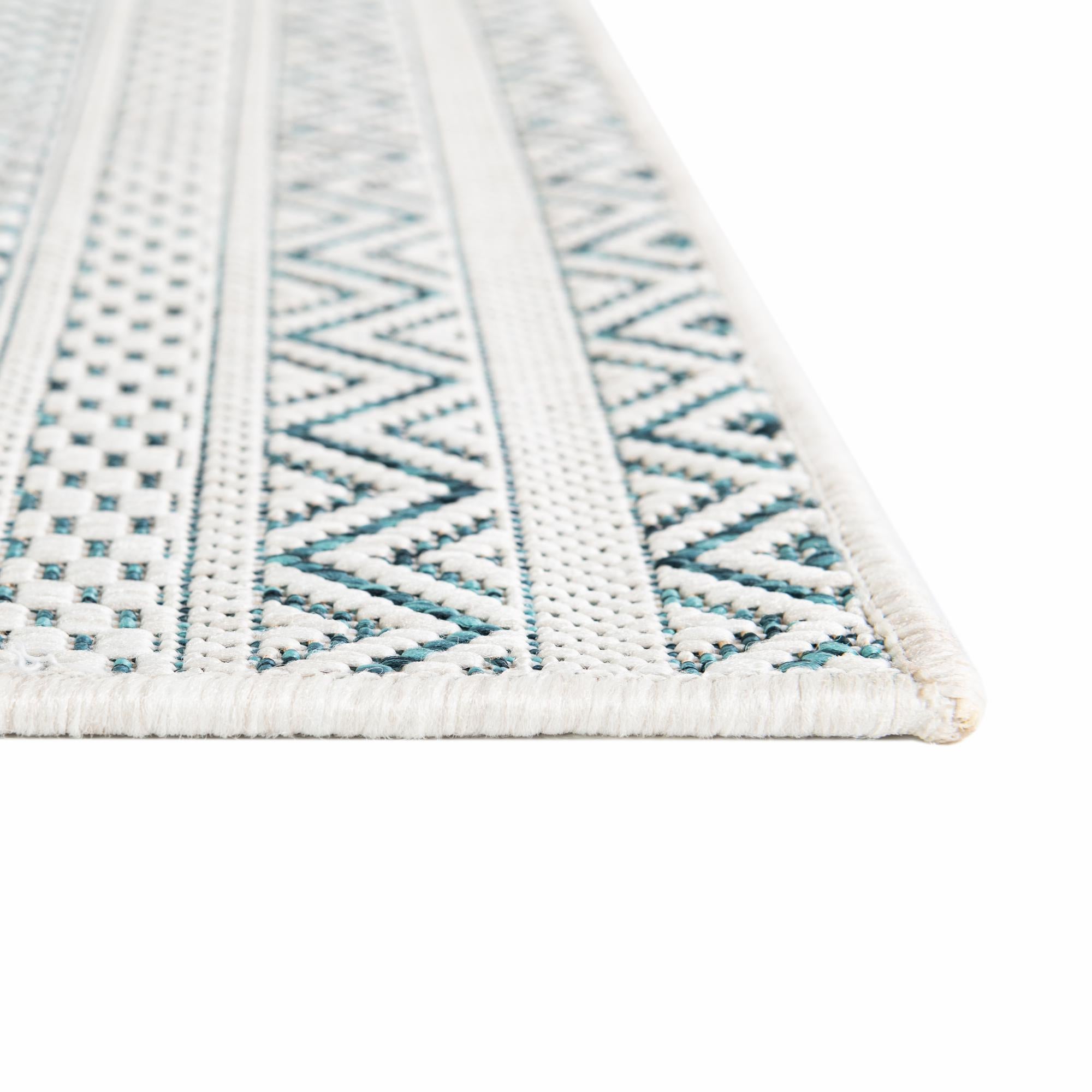 2' 7 x 12' Easy-Clean Striped Indoor / Outdoor Runner Rug