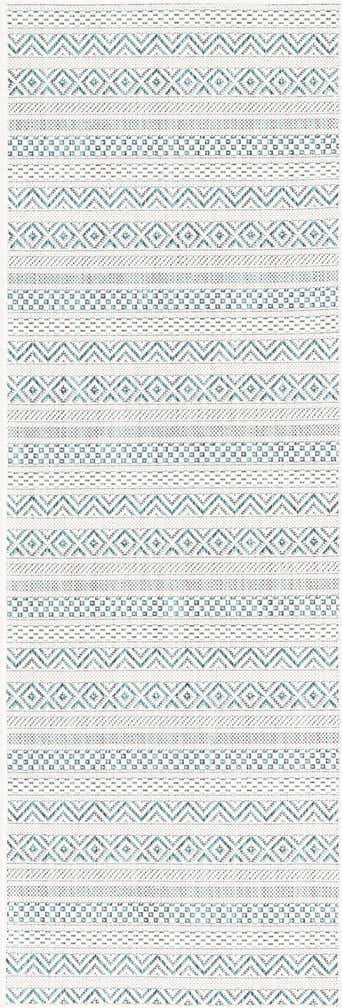 2' x 6' Easy-Clean Striped Indoor / Outdoor Runner Rug