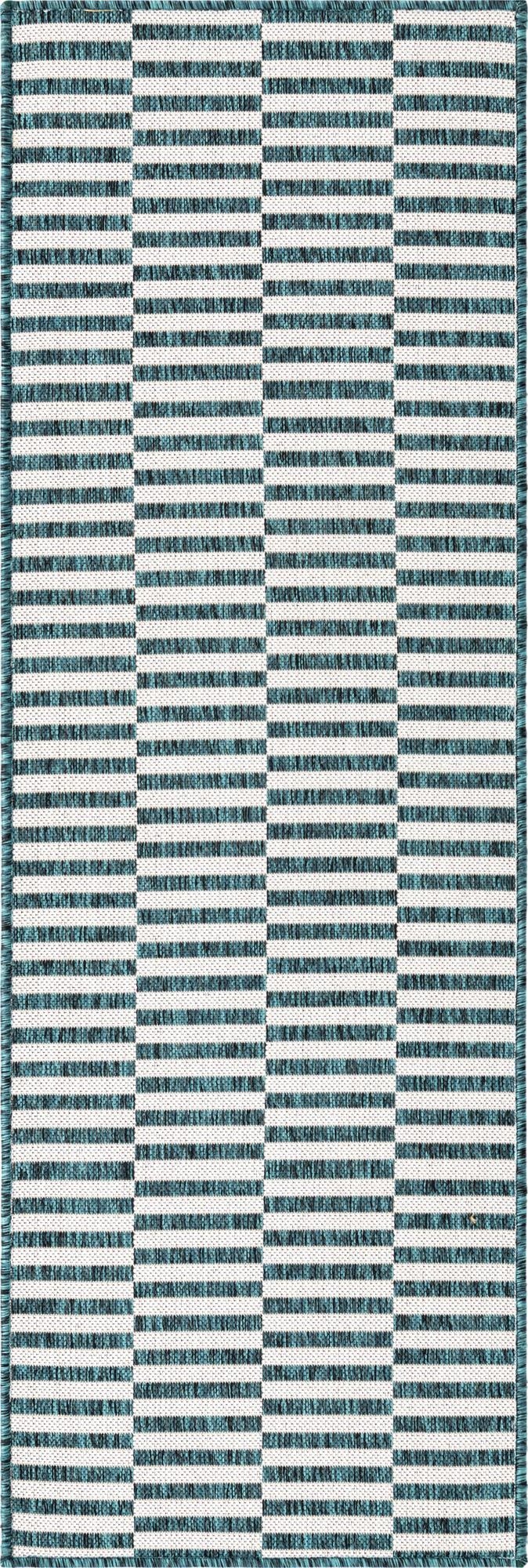 2' x 6'  Washable Striped Indoor / Outdoor Runner Rug