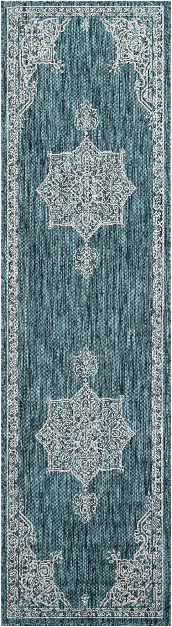 2' 7 x 10'  Washable Traditional Indoor / Outdoor Runner Rug