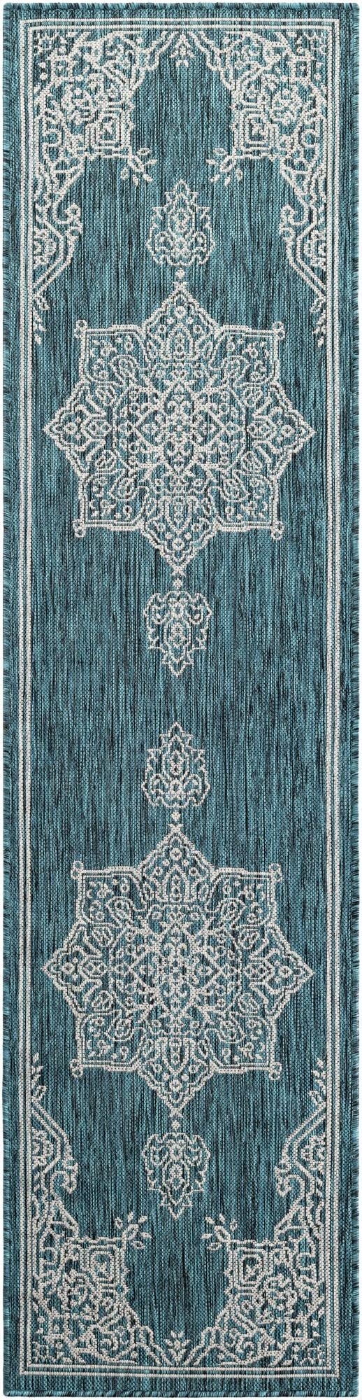 2' x 8'  Washable Traditional Indoor / Outdoor Runner Rug
