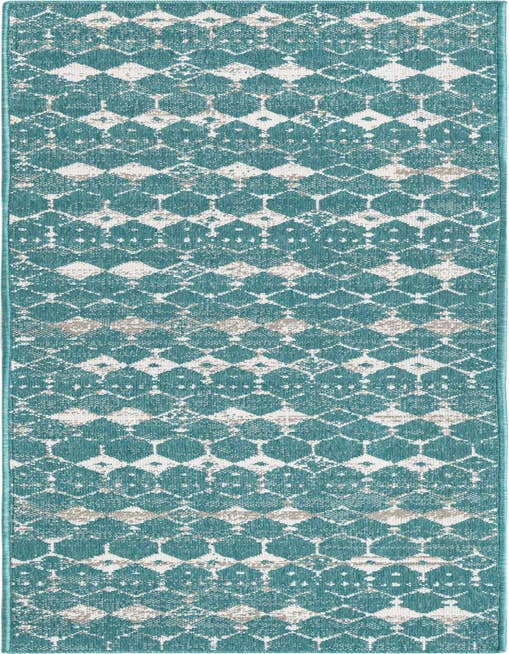 Detail image of 2' x 8' Easy-Clean Trellis Indoor / Outdoor Runner Rug