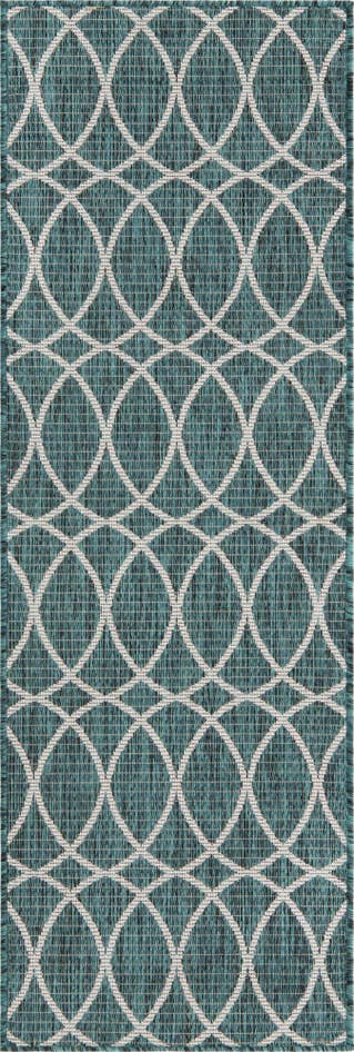 Detail image of 2' x 6' Easy-Clean Trellis Indoor / Outdoor Runner Rug