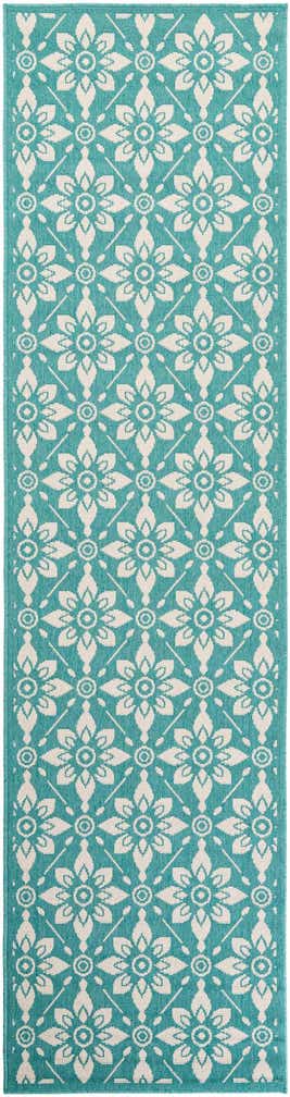 2' 7 x 10' Easy-Clean Trellis Indoor / Outdoor Runner Rug