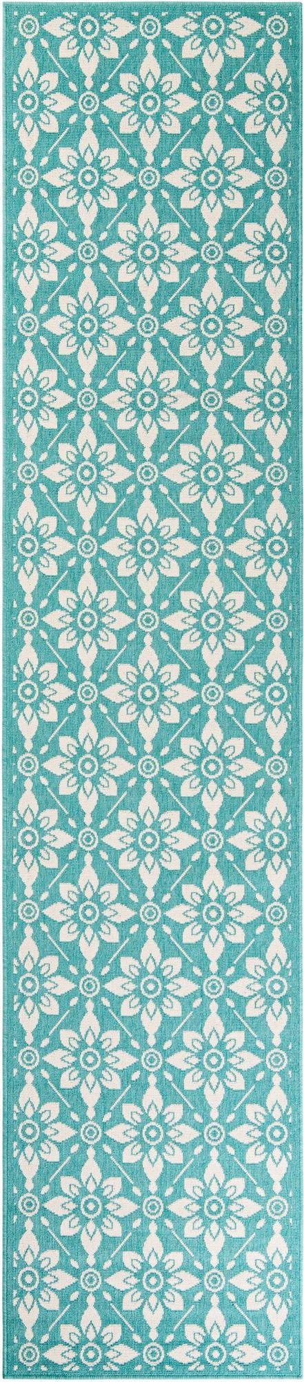 Primary image 2' 7 x 12'  Washable Trellis Indoor / Outdoor Runner Rug