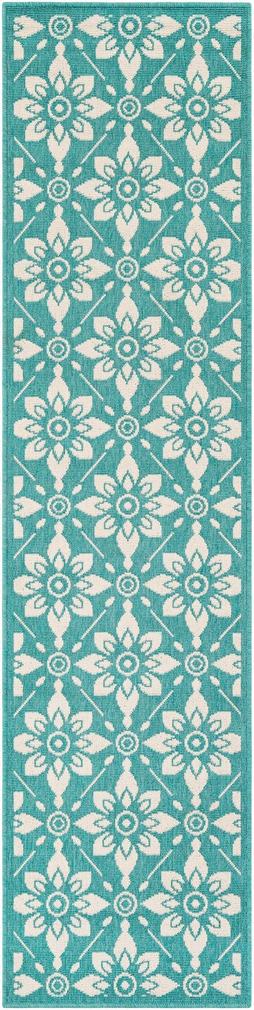 2' x 8'  Washable Trellis Indoor / Outdoor Runner Rug