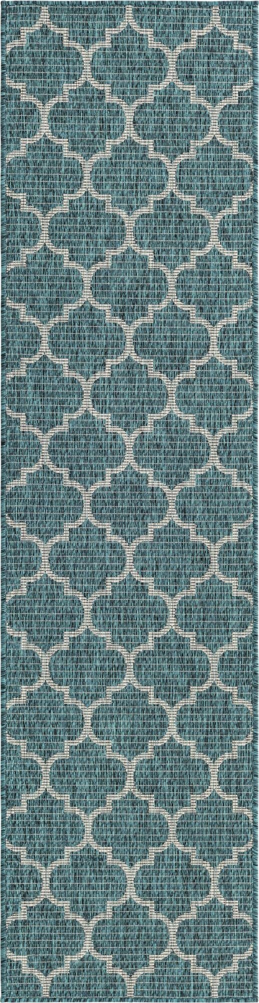 2' x 8'  Washable Trellis Indoor / Outdoor Runner Rug