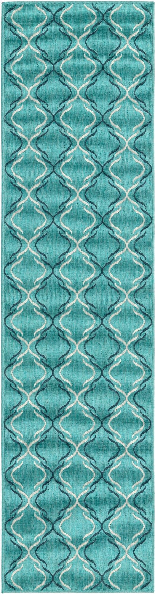 2' x 8'  Washable Trellis Indoor / Outdoor Runner Rug