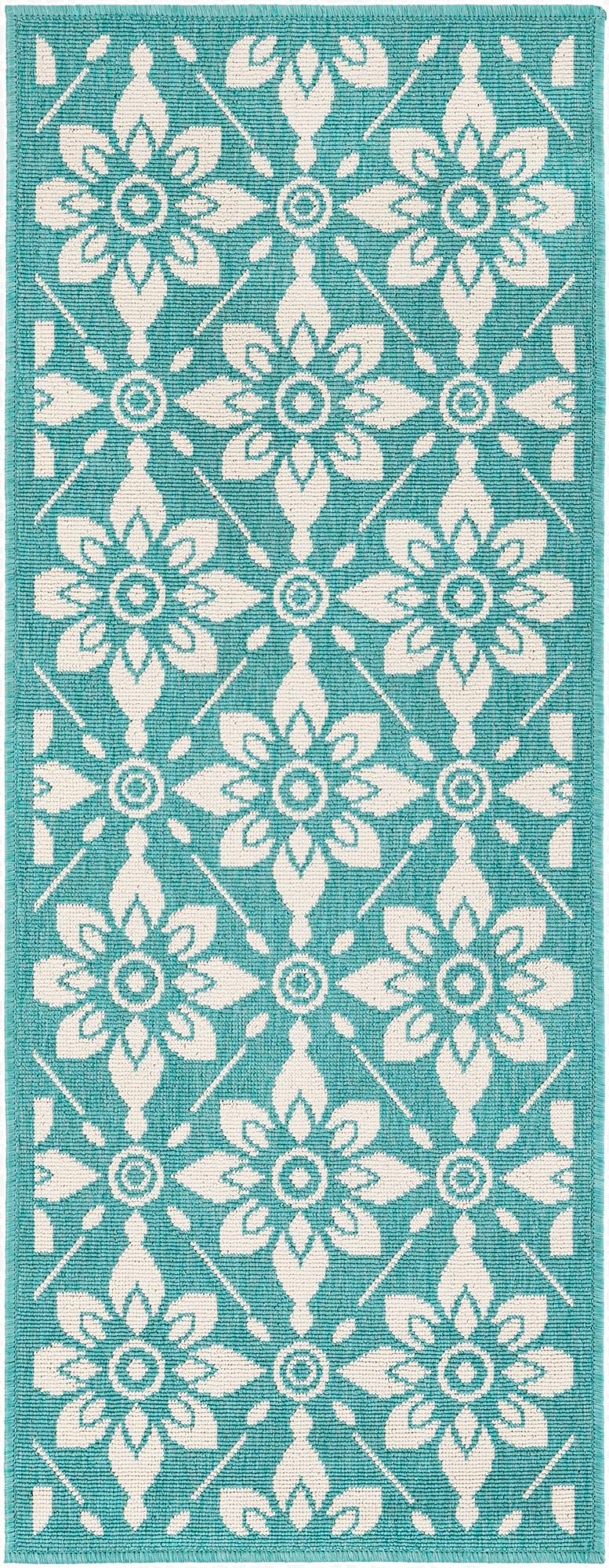 Primary image 2' x 5'  Washable Trellis Indoor / Outdoor Runner Rug
