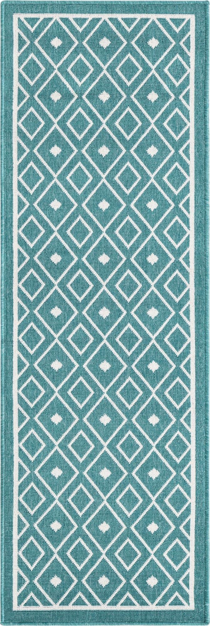 2' x 6'  Washable Trellis Indoor / Outdoor Runner Rug