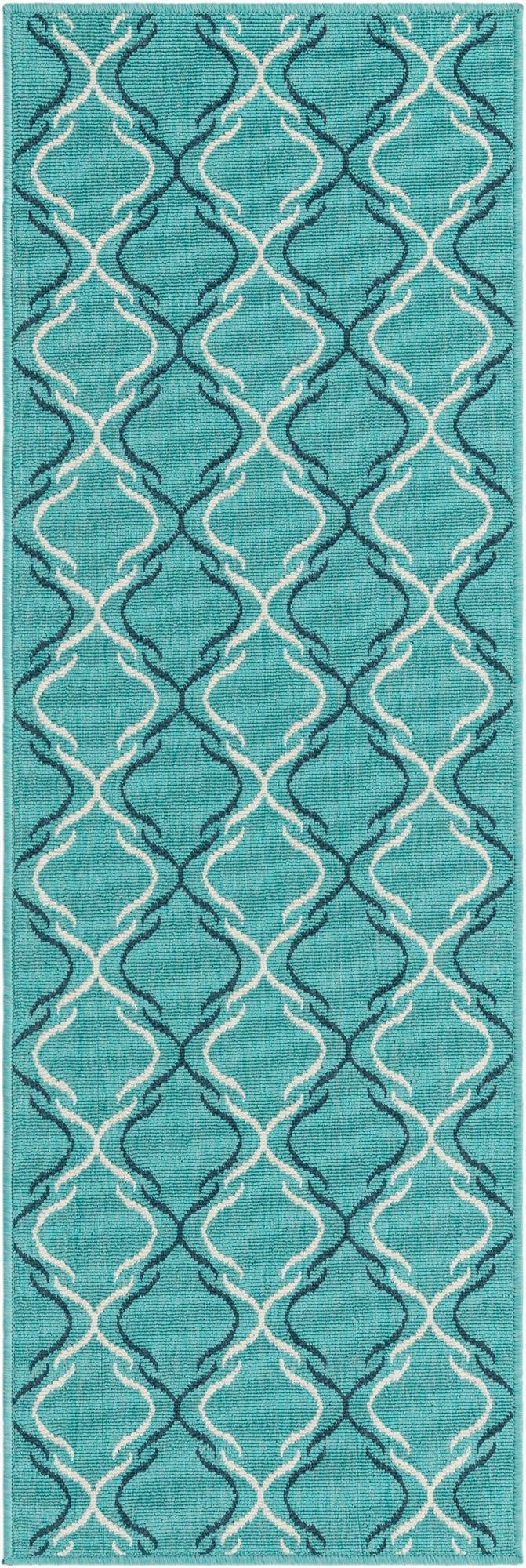 2' x 6'  Washable Trellis Indoor / Outdoor Runner Rug